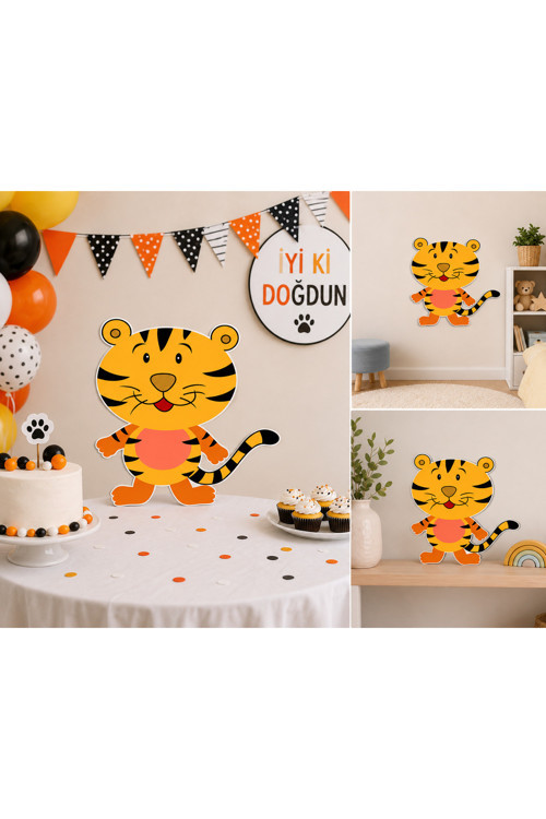 30 Cm Kaplan Figür 3Mm Foreks Baskı – Çocuk Odası, Doğum Günü Ve Parti Dekoru (Sürpriz Hediyeli)