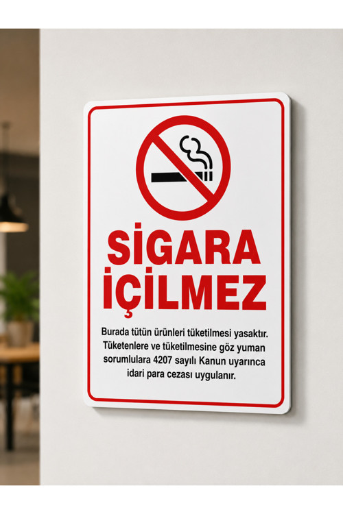 Folyo Baskı Sigara İçilmez Para Cezası 16X24 Cm