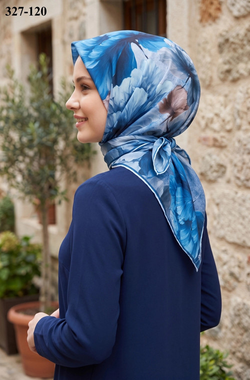 Soft Pamuk Eşarp (Mavi) 327-120