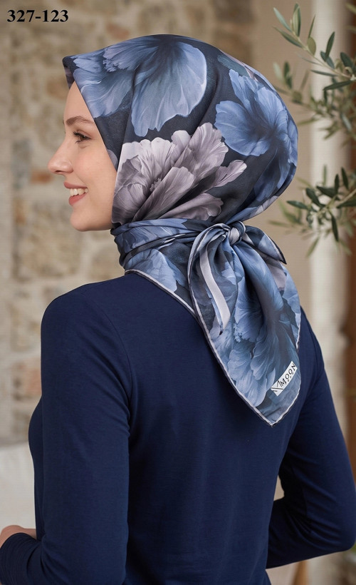 Soft Pamuk Eşarp (Siyah K. Petrol) 327-123
