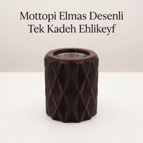 Ehlikeyf Vişne Çürüğü Elmas Desenli,1 Kadeh Yuvalı,Metal İç Hazneli,Termojelli Soğutucu-Vişne Çürüğü/Bordo