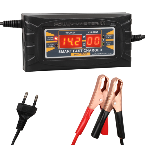 Powermaster SON-1206D 12 Volt 6 Amper Dijital Göstergeli Akıllı Akü Şarj Cihazı Kod:17792