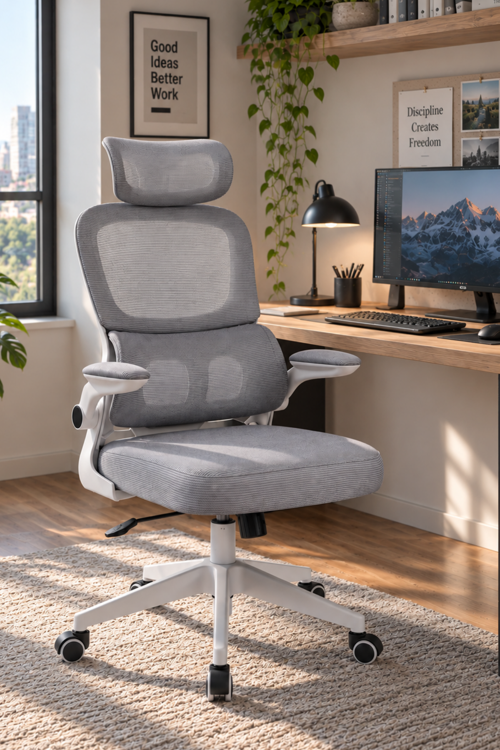 Mona Çalışma Sandalyesi Fileli Bel Destekli 2D Başlıklı Home Office Koltuğu