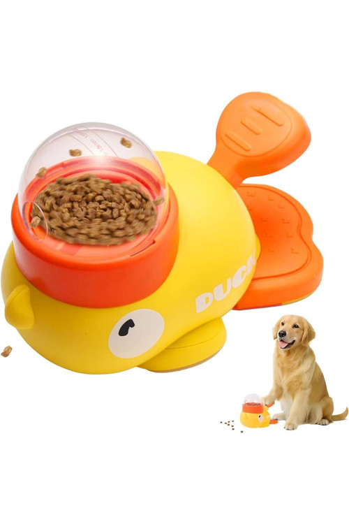 Ördek Mama Dağıtıcı Zeka Oyuncağı – Yavaş Besleyici Pet Toy, Kaymaz Tabanlı Ödül Dağıtıcı Eğitici Oyuncak