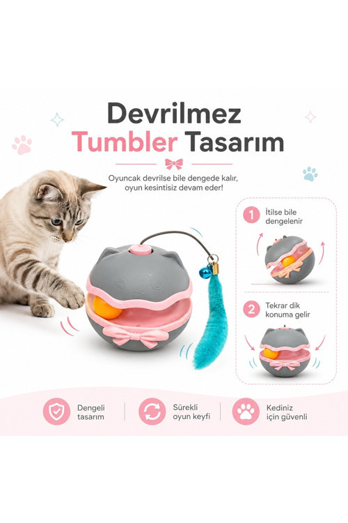 Evcil Hayvan Elektronik Hareketli Kuyruklu Dönebilen Toplu Tumbler Oyuncak