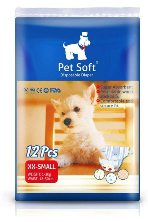 Xx-Small Beden Evcil Hayvan Seyahat Regl Tuvalet Çiş Bezi 12'Li