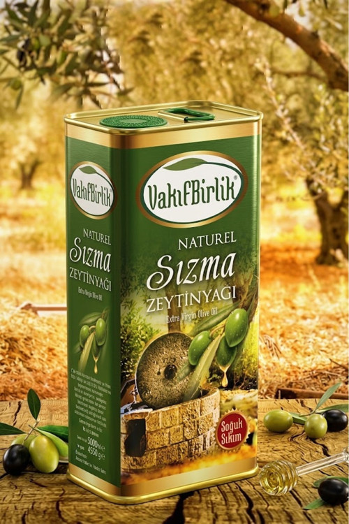 Vakıfbirlik Natürel Soğuk Sıkım Sızma Erken Hasat 5L(4800Gr) Zeytinyağı