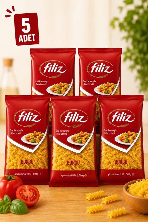 Burgu Makarna 500 g X 5 Adet - Pratik Lezzet %100 Türk Buğdayı - Güven Bitkisel