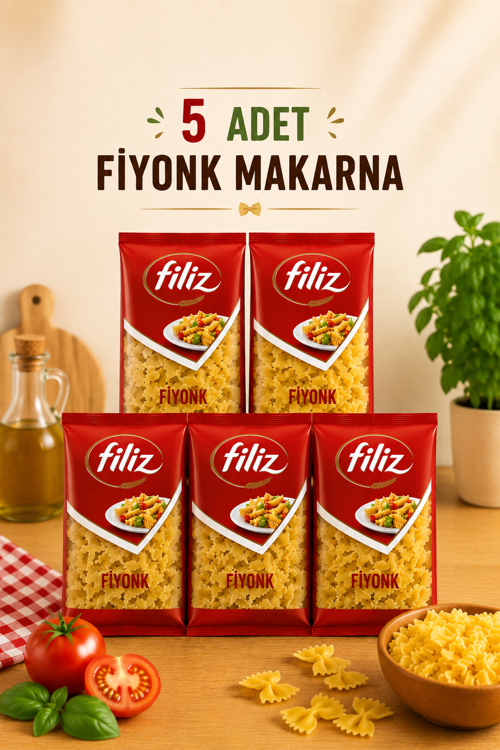 Fiyonk Makarna 500 g X 5 Adet - Pratik Lezzet %100 Türk Buğdayı - Güven Bitkisel