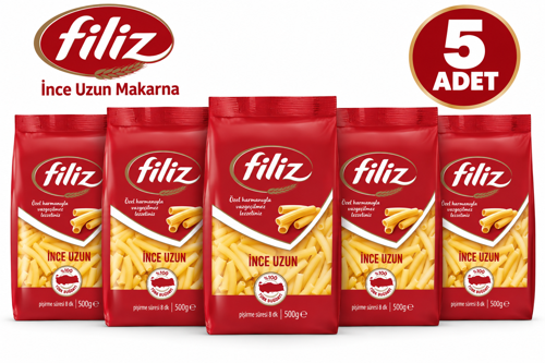 İnce uzun Makarna 500 g X 5 Adet - Pratik Lezzet %100 Türk Buğdayı - Güven Bitkisel