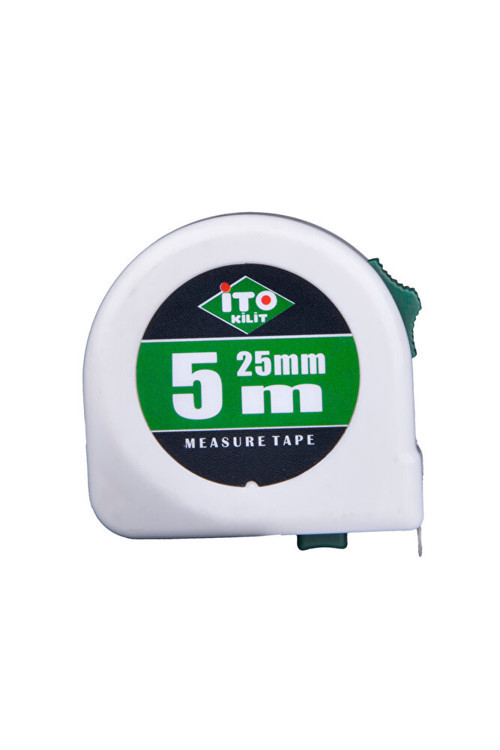 5m x 25mm Çelik Şerit Metre Darbeye Dayanıklı Toptan Paket (12'li Set)