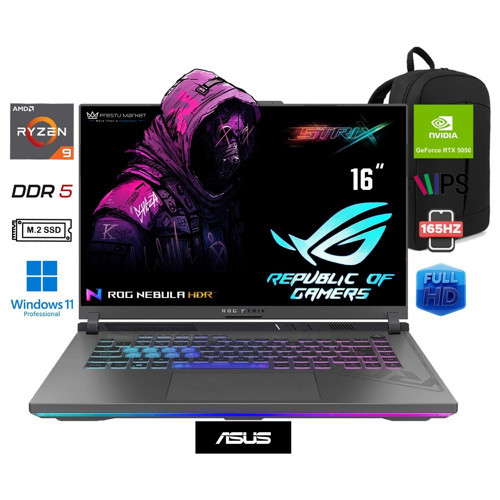 rog Strix G16 G614PH-RV036 Amd Ryzen 9 8940HX 16GB 1tb SSD RTX5050 W11 Pro 16" Wuxga 165Hz Taşınabilir Bilgisayar Presti
