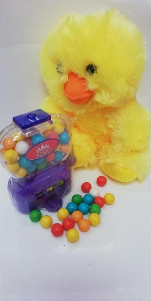2 Si 1 Arada / Sevimli Arkadaşım Minik Civciv 20 Cm Ve Jackpot Sakız Makinası