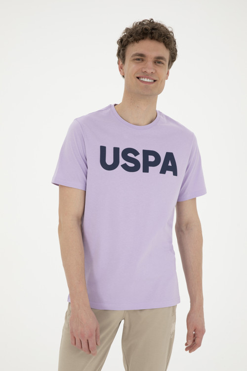 Erkek Regular Fit Bisiklet Yaka Lila Basic Tişört50279620-VR034