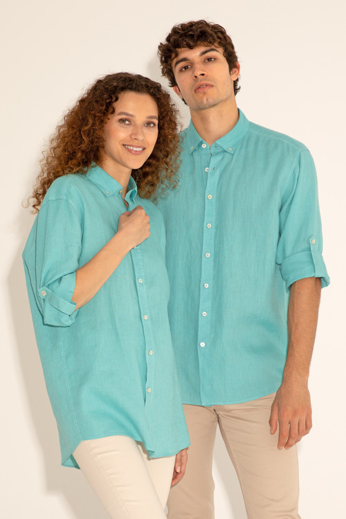 Mint Unisex Keten Gömlek50284324-VR090