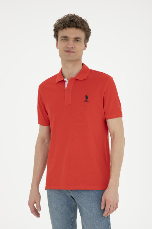 Erkek Regular Fit Polo Yaka Kırmızı Basic Tişört50279611-VR030