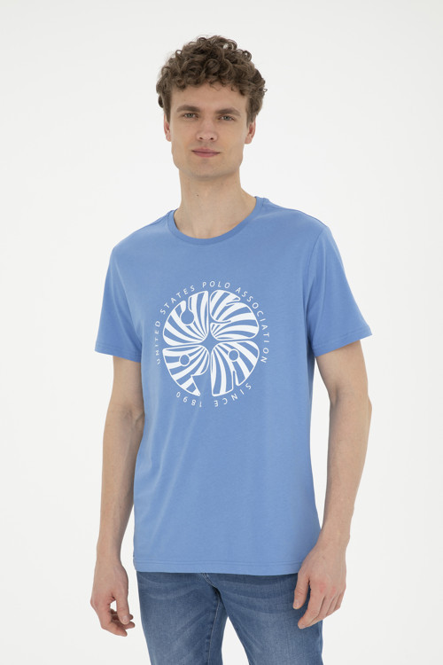Erkek Regular Fit Bisiklet Yaka Koyu Mavi Tişört50282009-VR032