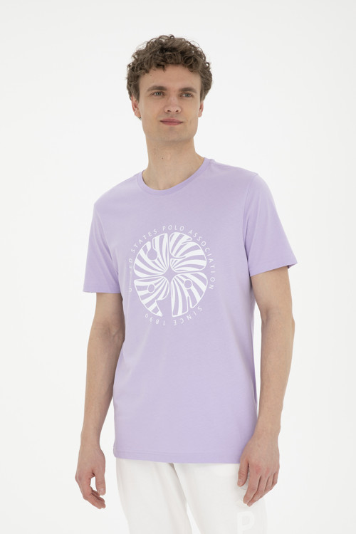 Erkek Regular Fit Bisiklet Yaka Lila Tişört50282009-VR034