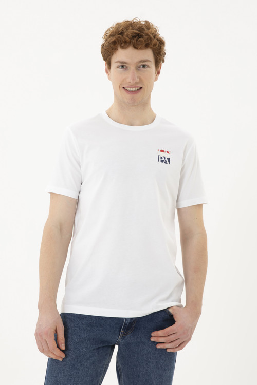 Erkek Regular Fit Bisiklet Yaka Beyaz Tişört50287084-VR013