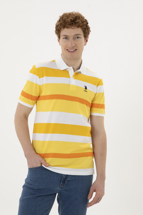 Erkek Regular Fit Polo Yaka Safran Tişört50288479-VR043
