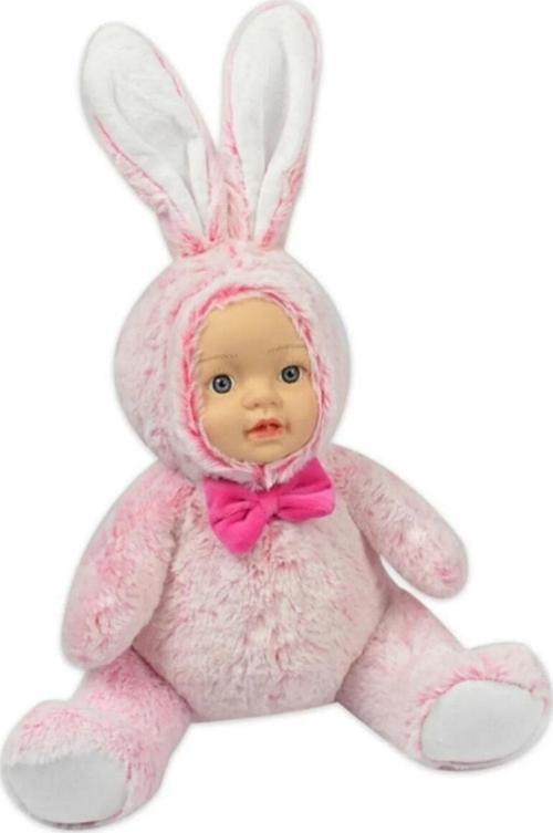 Halley Sevimli Gerçek Bebek Yüzlü Pembe Tavşan 30 Cm