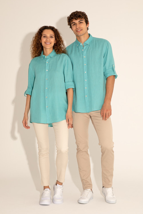 Mint Unisex Keten Gömlek50284324-VR090