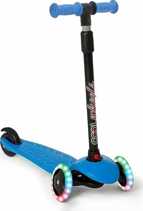 Kaliteli Mavi Çocuk Scooter Star Led Işıklı 3 Tekerlekli Yükseklik Ayarlı Dragon Scooter