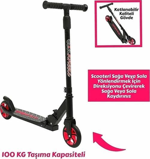 Kaliteli Pembe Çocuk Scooter Katlanabilir 2 Teker (8 Yaş ve Üzeri) Max 100 Kadar Taşır