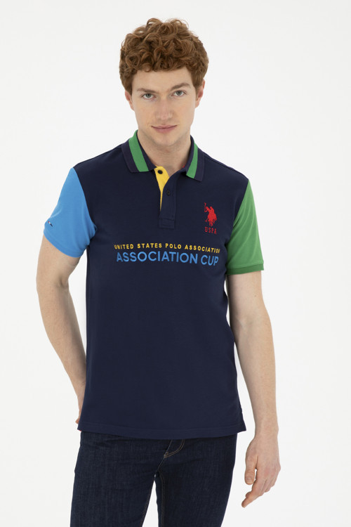 Erkek Slim Fit Polo Yaka Lacivert Tişört50281551-VR033