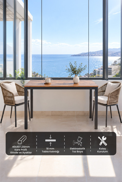 Balkon Masası 120 x 45 cm (Antrasit - Atlantik Çam)