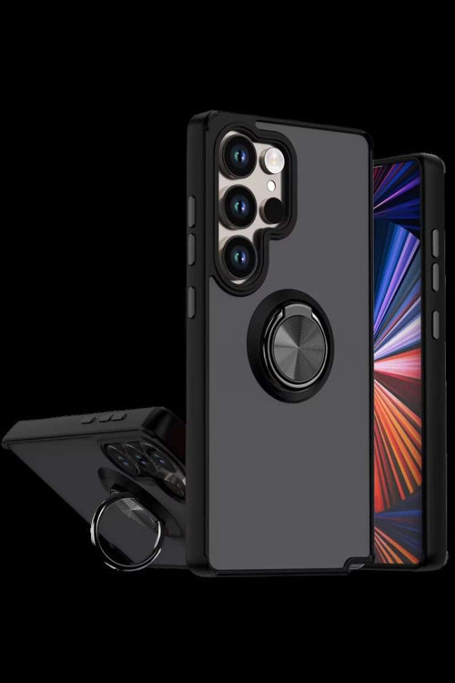 Galaxy S26 Ultra Montreal Yüzüklü Silikon Kapak - Siyah