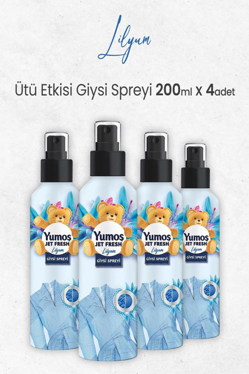 Jet Fresh Ütü Etkisi Giysi Spreyi Lilyum 200 ml x 4 Adet