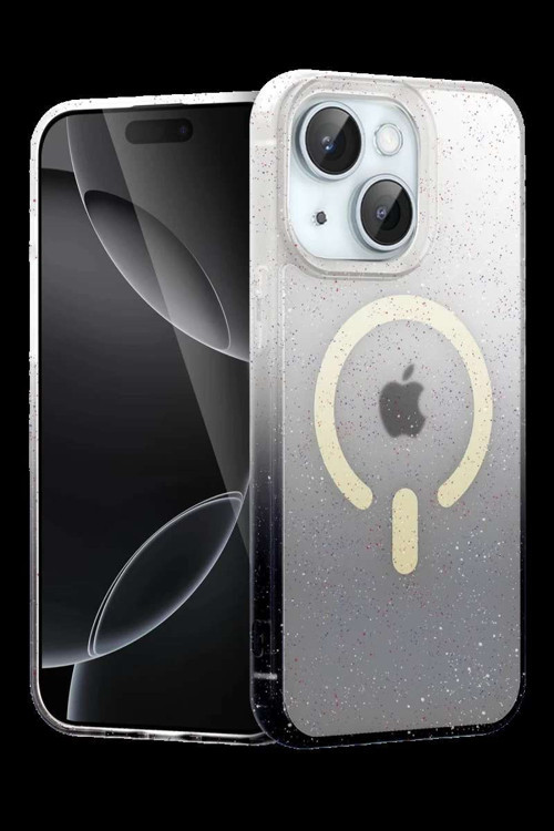 iPhone 14 Pummel Shiny Magsafe Kapak - Siyah