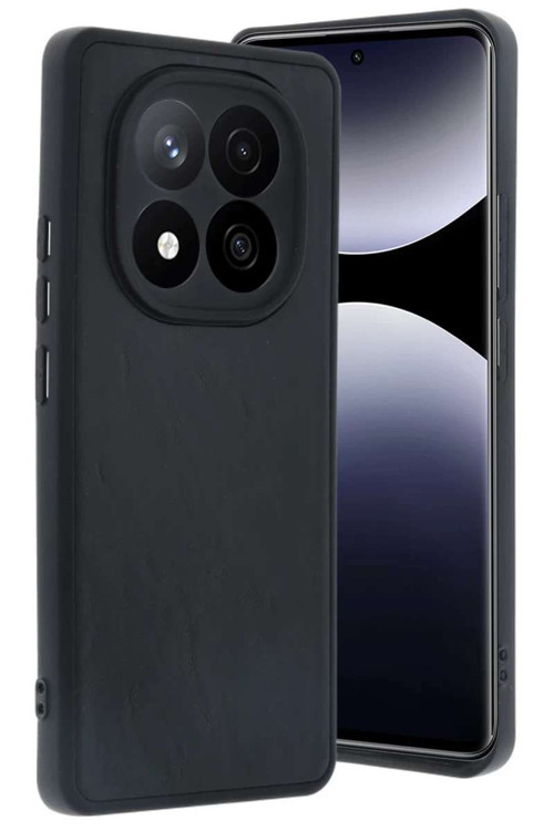 Redmi Note 14 Pro 5G Kılıf Aras Deri Kapak - Siyah