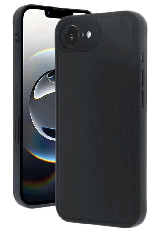 iPhone 16E Kılıf Aras Deri Kapak - Siyah