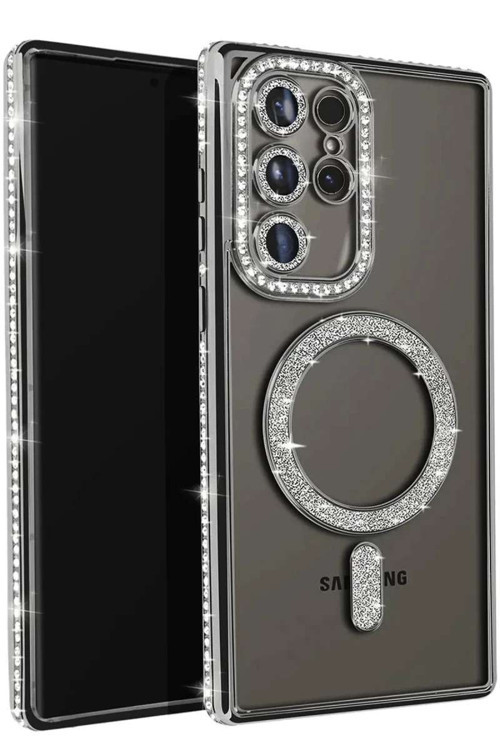 Galaxy S25 Ultra Kılıf Joke Simli Magneticsafe Kılıf - Siyah