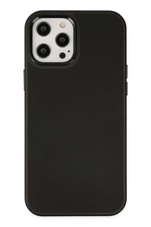 iPhone 12 Pro Max Kılıf Asya Deri Silikon - Siyah