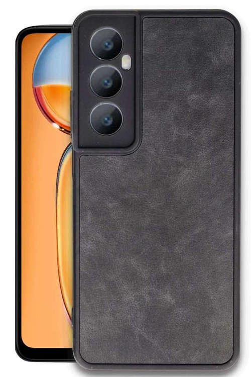Realme C65 Kılıf Aras Deri Kapak - Siyah