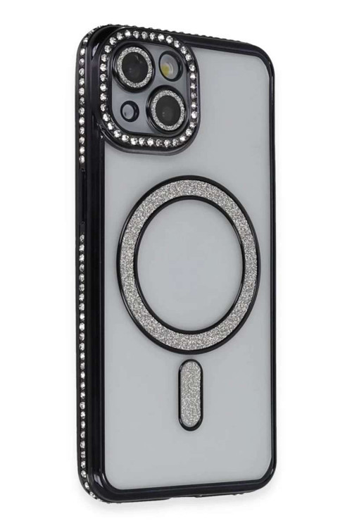iPhone 13 Kılıf Joke Simli Magneticsafe Kılıf - Siyah