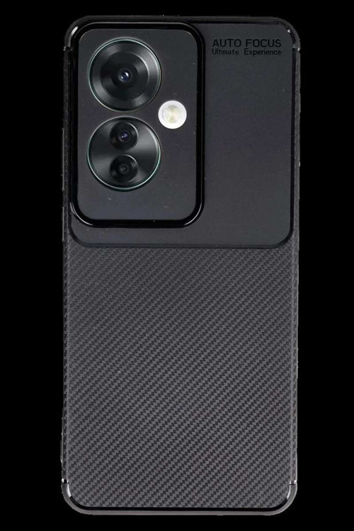 Reno 11F Kılıf Auto Focus Karbon Kapak - Siyah