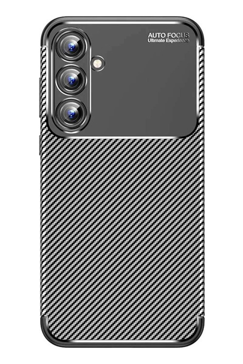 Galaxy A15 4G Kılıf Auto Focus Karbon Kapak - Siyah