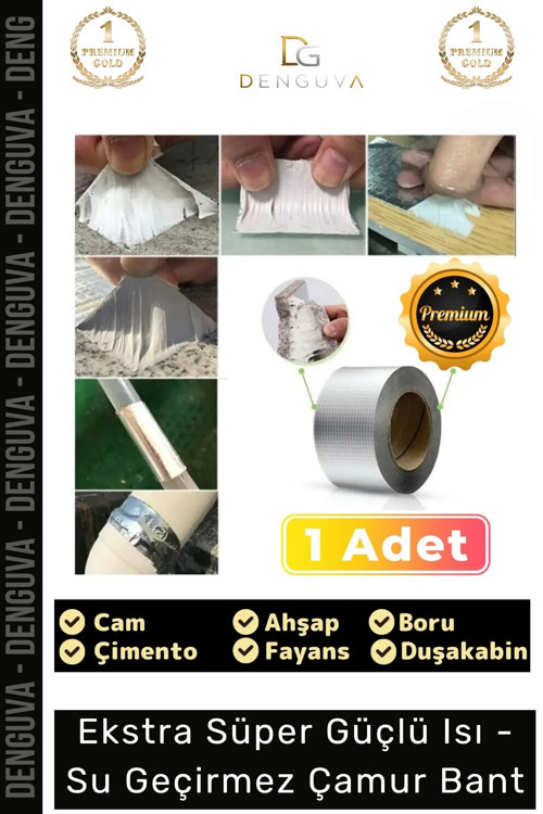 Su Geçirmez Sızdırmaz Alev Geciktirici Dayanıklı Alüminyum Tamir Bandı Sakız Çamur Bant 48mmx2mt