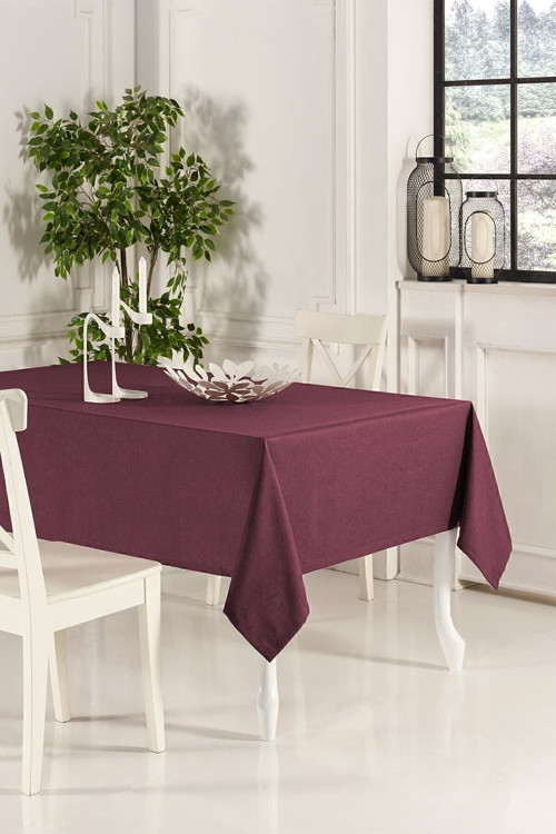Bordo Masa Örtüsü 160x220 cm Sade Dekoratif Mutfak Salon Restoran Kafe