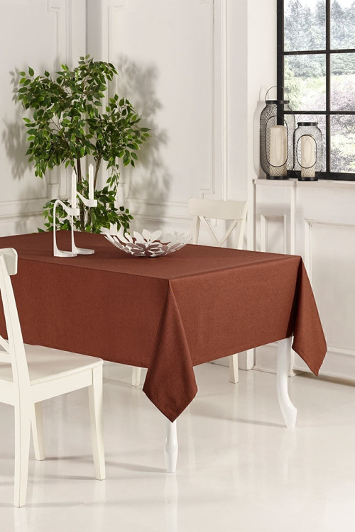 Kiremit Masa Örtüsü 160x220 cm Sade Dekoratif Mutfak Salon Restoran Kafe