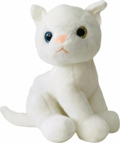 Sevimli Beyaz Tekir Kedi 28 Cm -en Güzel Hediyelik