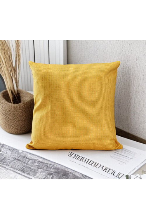 Notti Küçük Desenli Modern Kırlent Kılıfı 60x60 Cm - Sarı
