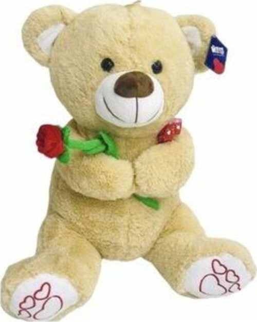 Sevimli Gül Tutan Peluş Ayıcık 45 cm