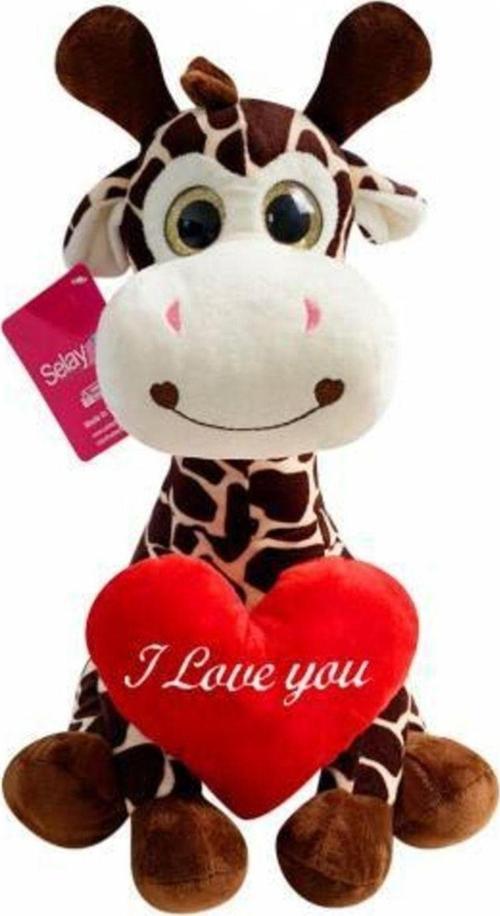 Sevimli Kalpli Peluş Zürafa Zuzu 40 Cm-- En Güzel Hediyelik