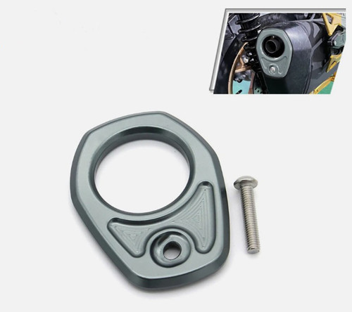 Yamaha Xmax Ironmax Techmax 250-300 2018-2024 Egzoz Ucu Cnc Aksesuar Kapak Titanyum Gri