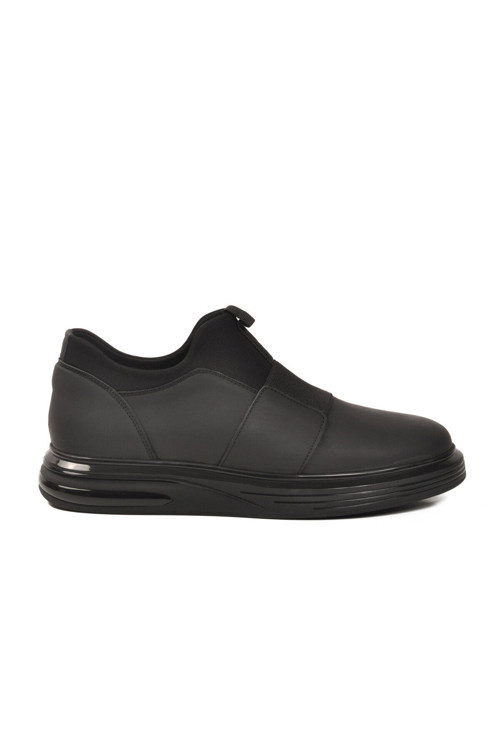 Siyah Nubuk Hakiki Deri Slip-On Konfor Taban Erkek Casual Ayakkabı Sneaker 6961 M